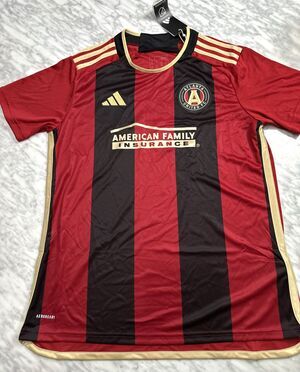 Adidas MLS Atlanta United FC Home Soccer Jersey Women's Large Red Black NEW